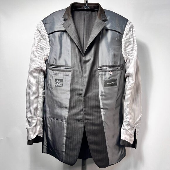 ERMENEGILDO ZEGNA Pin Stripe Two-Piece Wool Suit Trofeo 600 Gray 48R Italy - Picture 5 of 15